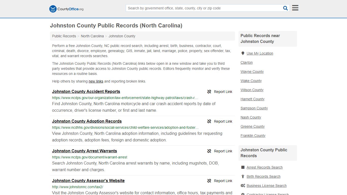 Johnston County Public Records (North Carolina) - County Office